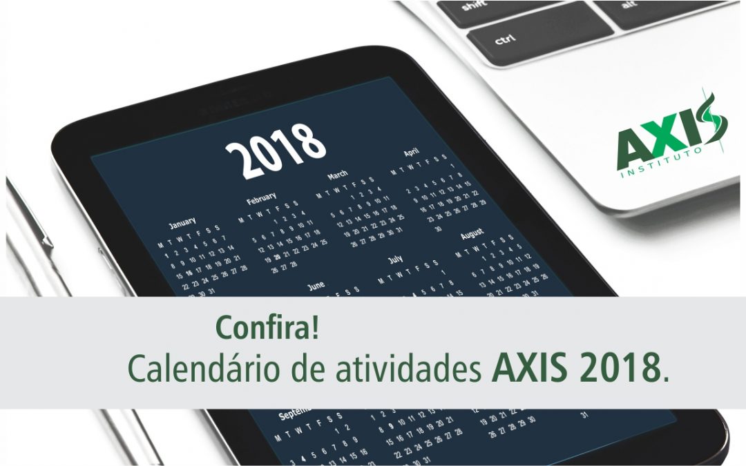 Calendário 2018: nossa agenda de atividades